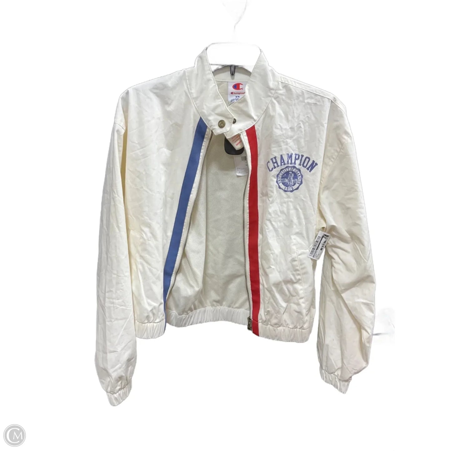 Athletic Jacket By Champion In Cream, Size: Xs