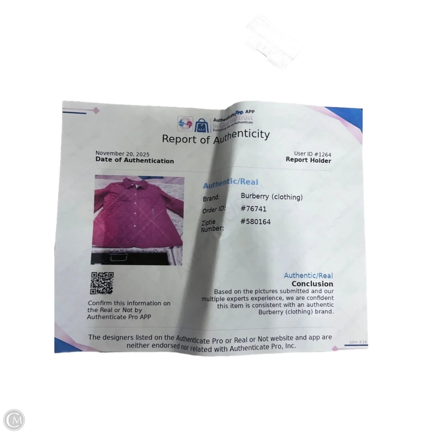 Coat Luxury Designer By Burberry In Red, Size: M