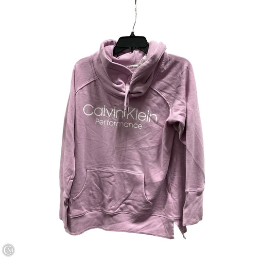 Athletic Sweatshirt Hoodie By Calvin Klein Performance In Purple, Size: L