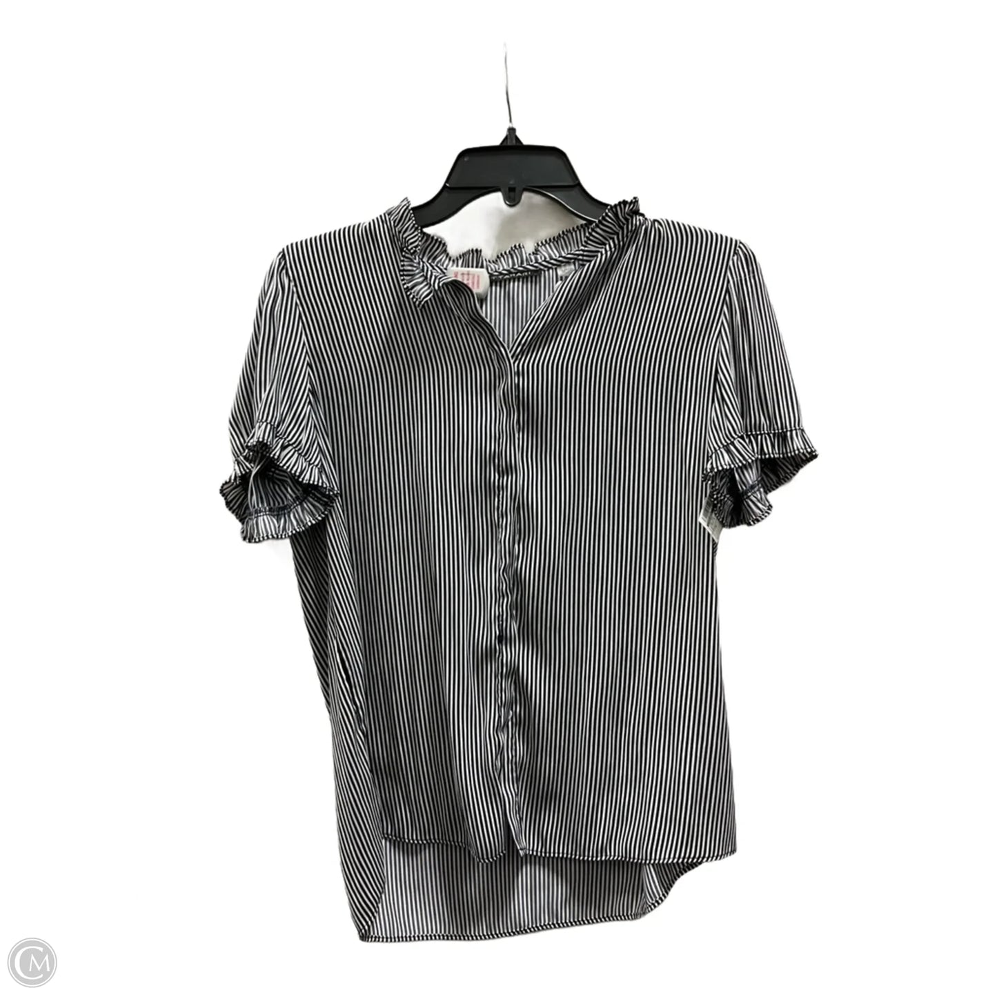 Top Short Sleeve By Tahari In Black & White, Size: M