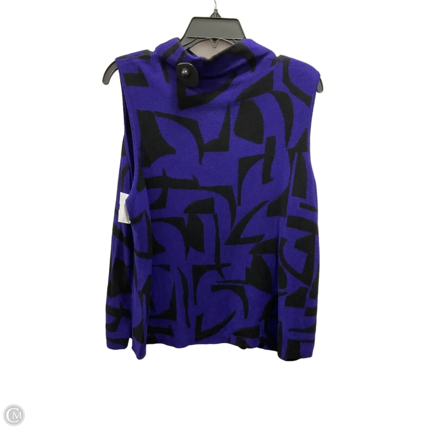 Top Sleeveless By Chicos In Black & Purple, Size: Xxl