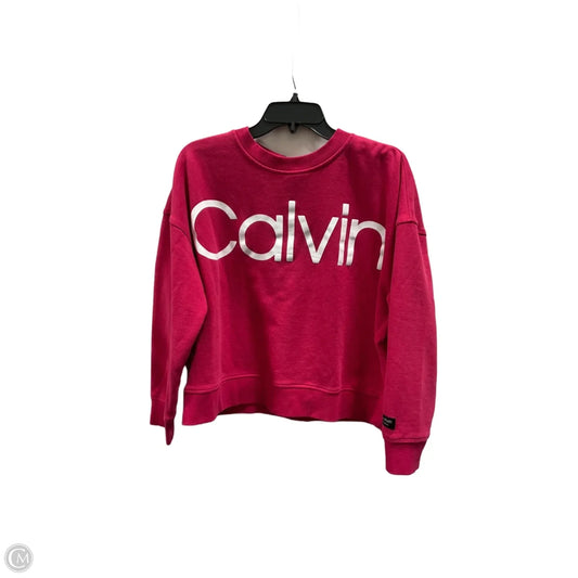 Athletic Sweatshirt Crewneck By Calvin Klein Performance In Pink, Size: L