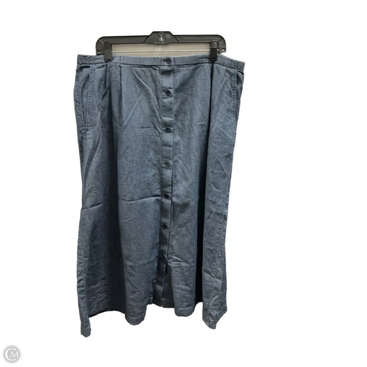 Skirt Midi By Eileen Fisher In Blue, Size: L