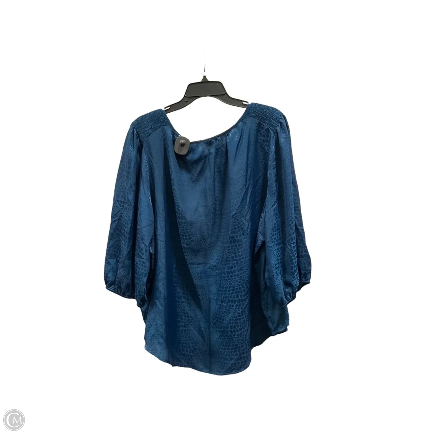 Top 3/4 Sleeve By Zac And Rachel In Blue, Size: 3x
