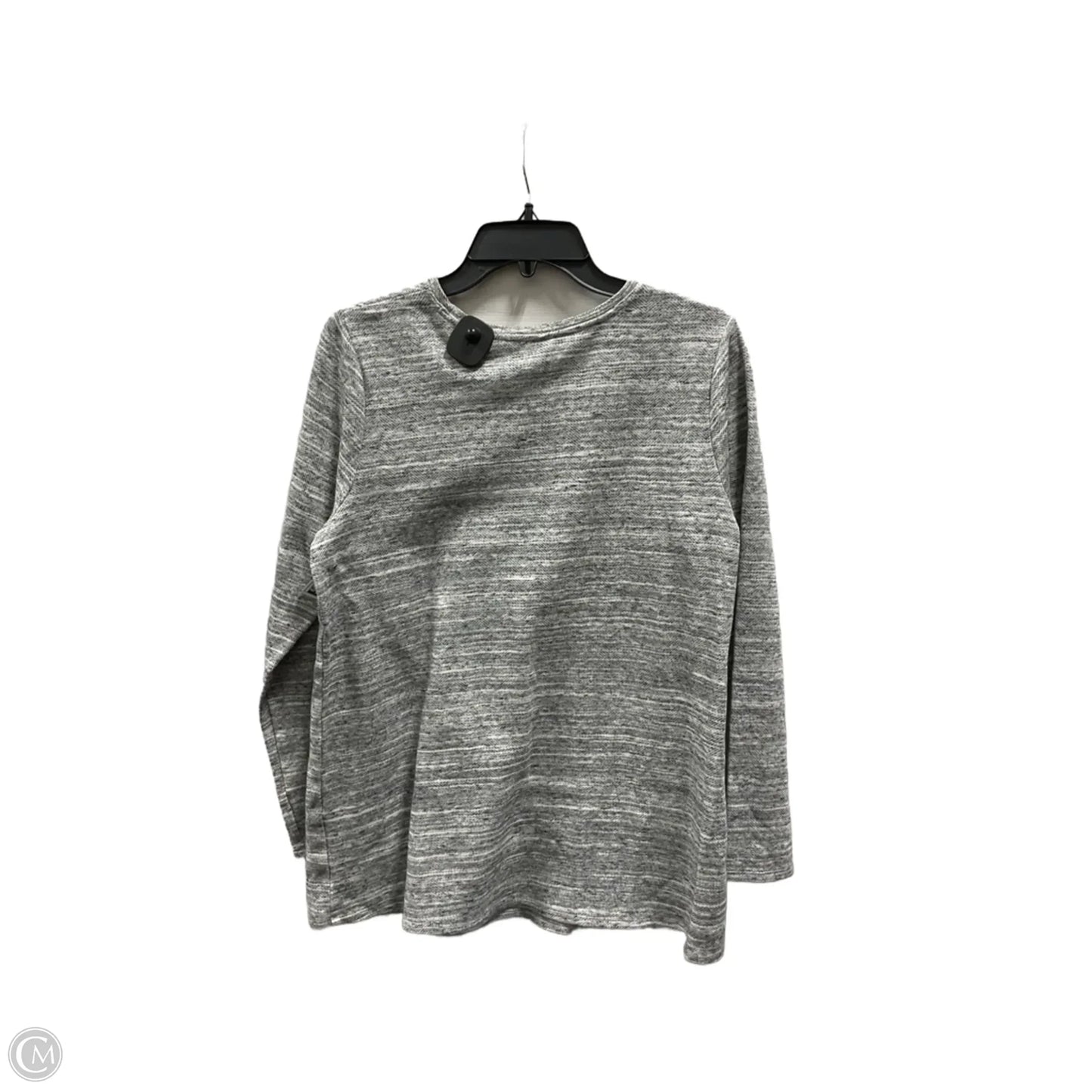 Top Long Sleeve By J. Jill In Grey & White, Size: M