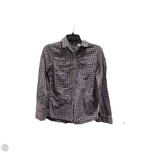 Blouse Long Sleeve By Eddie Bauer In Blue & Purple, Size: S