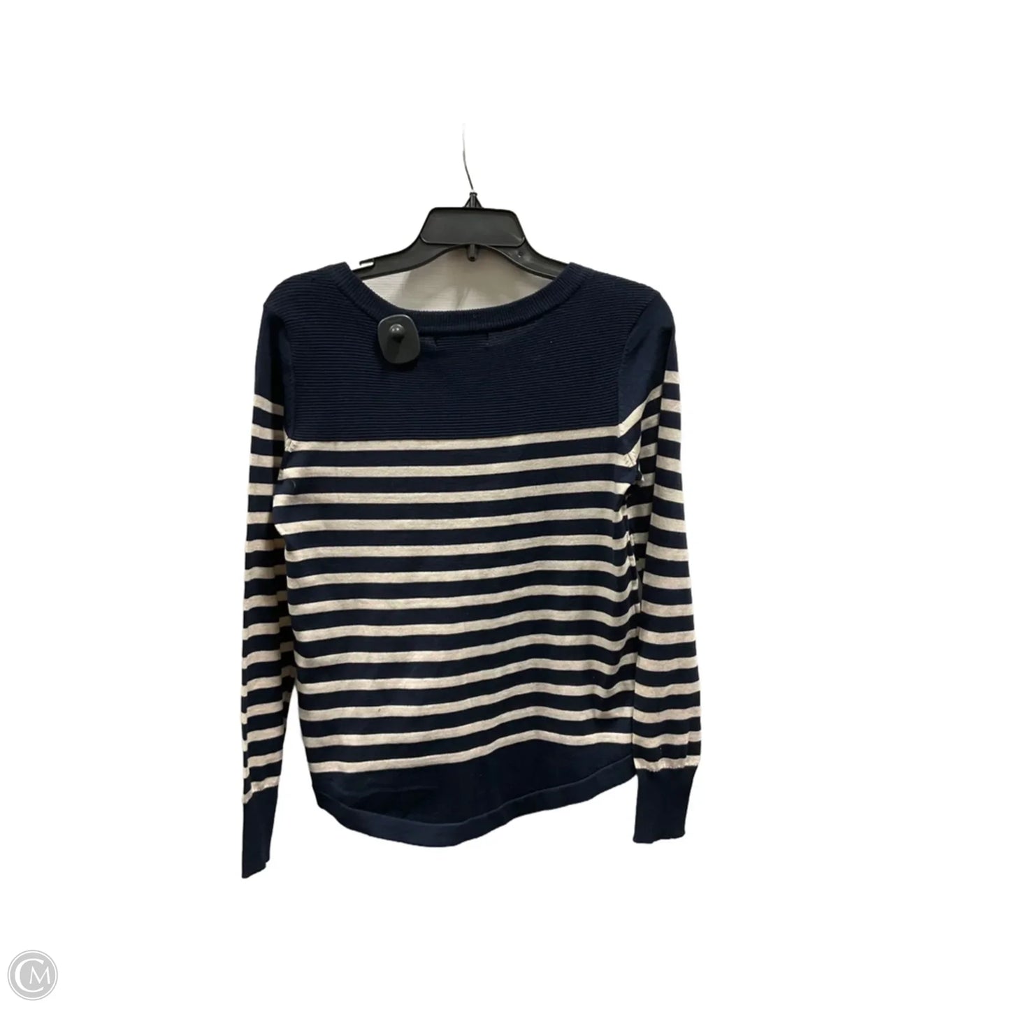 Top Long Sleeve By Liz Claiborne In Blue & Cream, Size: Xs