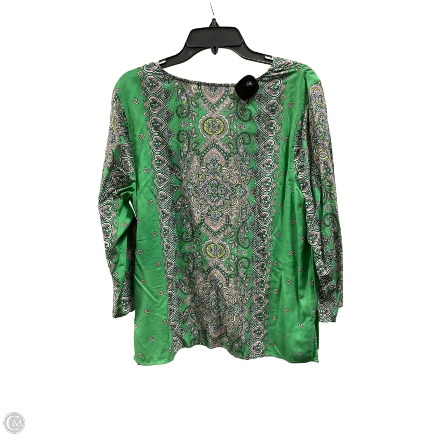 Top 3/4 Sleeve By J. Jill In Green & Pink, Size: L