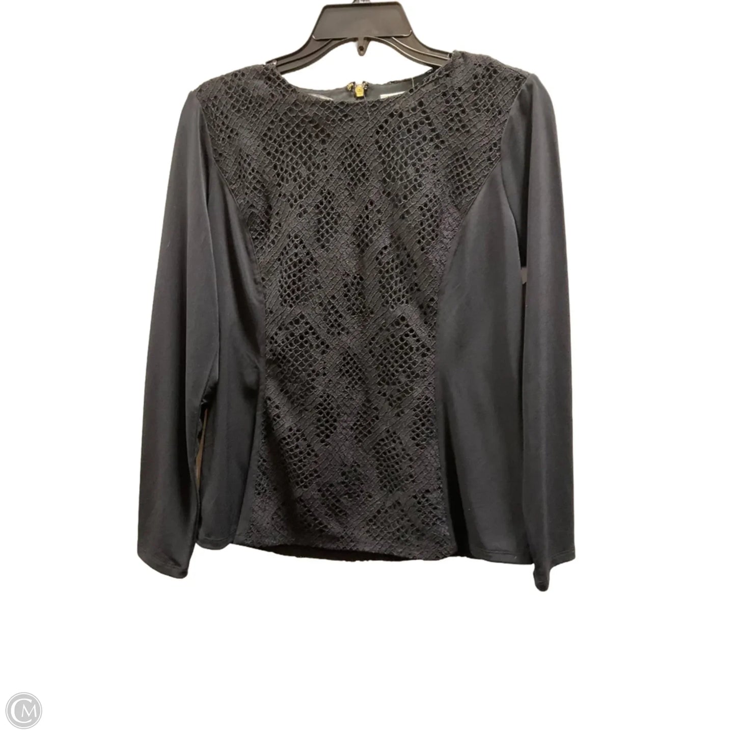 Top Long Sleeve By Michael By Michael Kors In Black, Size: L