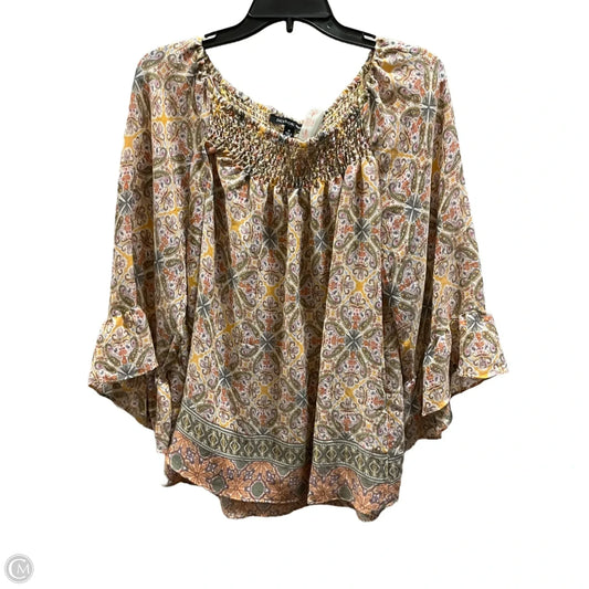 Top 3/4 Sleeve By Zac And Rachel In Multi-colored, Size: 1x