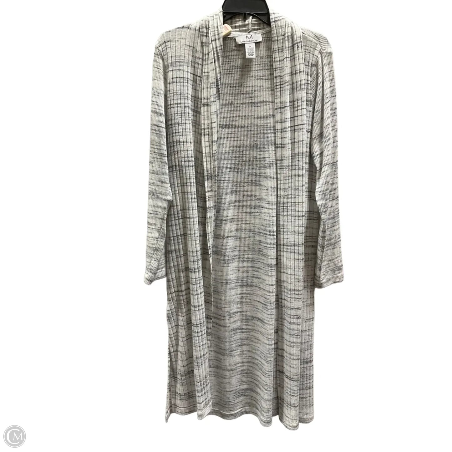 Sweater Cardigan By Magaschoni In Grey & White, Size: M