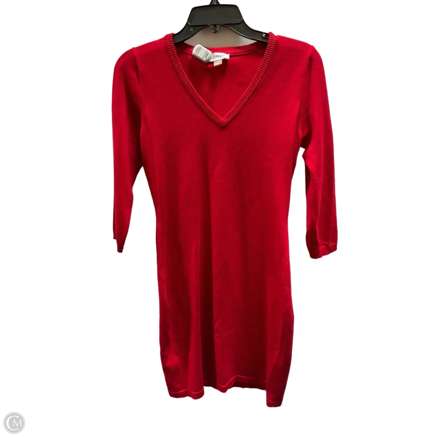 Dress Sweater By Calvin Klein In Red, Size: M