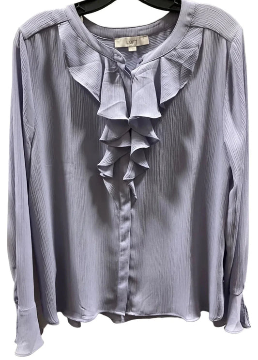 Top Long Sleeve By Loft In Blue, Size: L