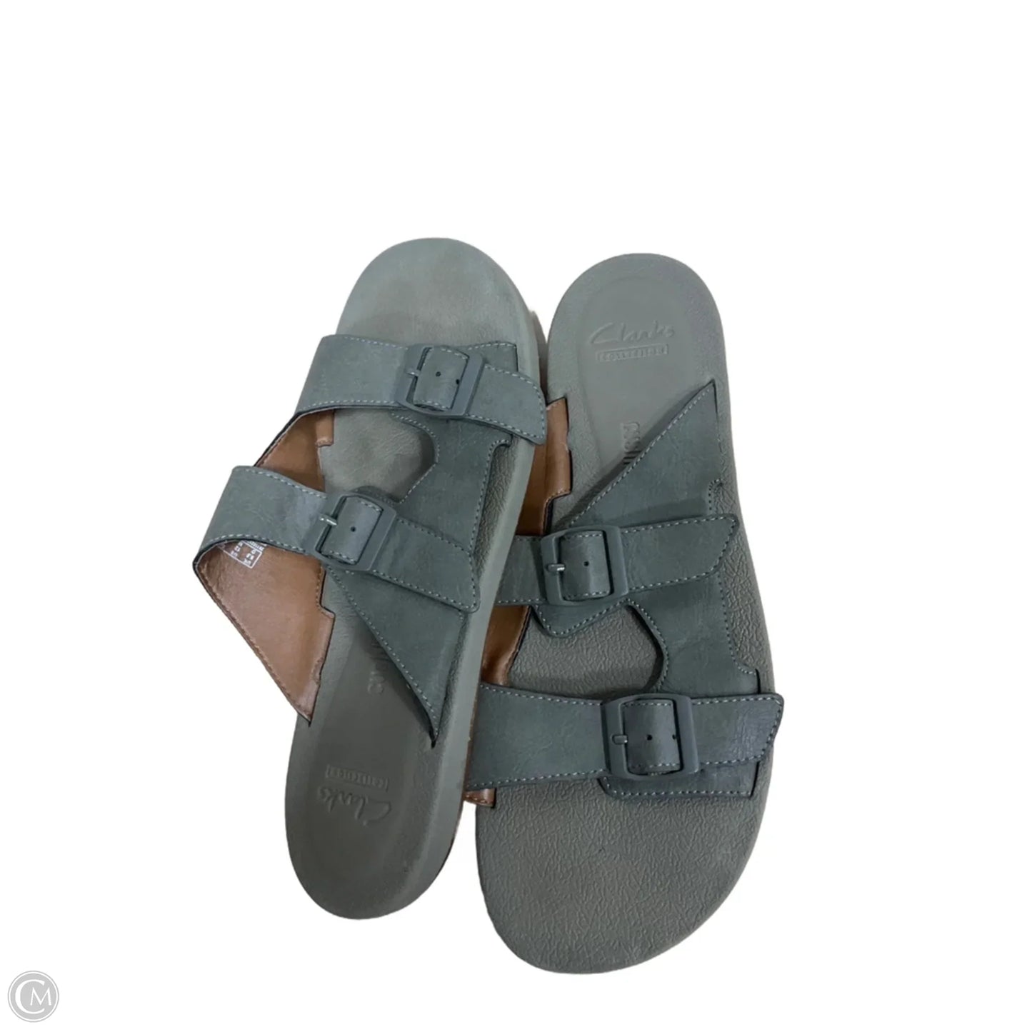 Sandals Flats By Clarks In Green, Size: 12