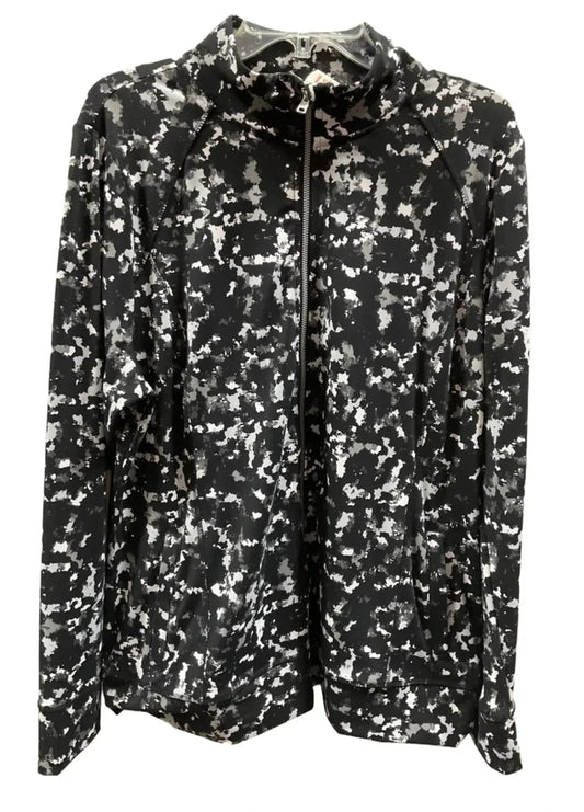 Athletic Jacket By Livi Active In Black & White, Size: 2x