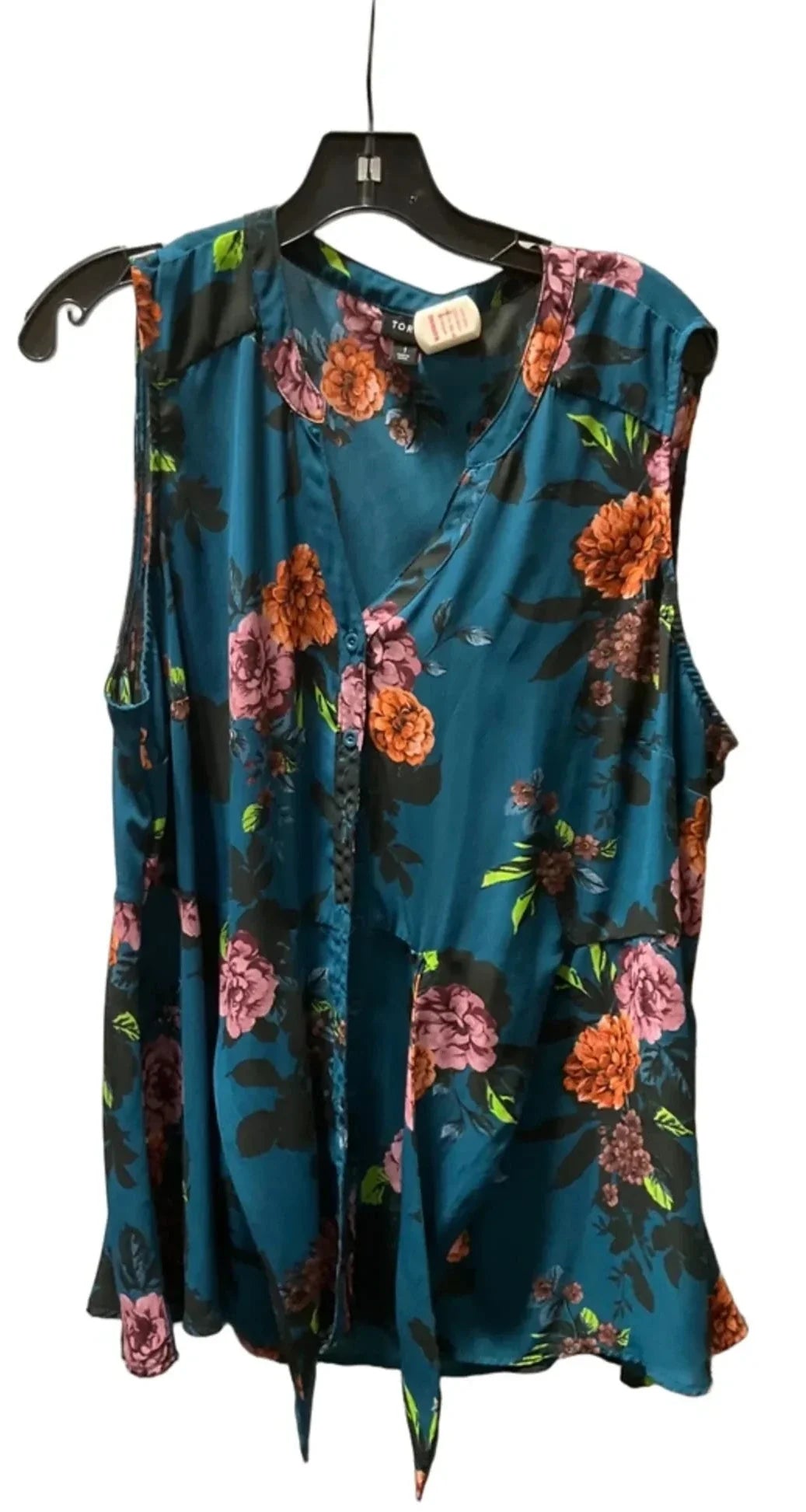 Top Sleeveless By Torrid In Teal, Size: 1x