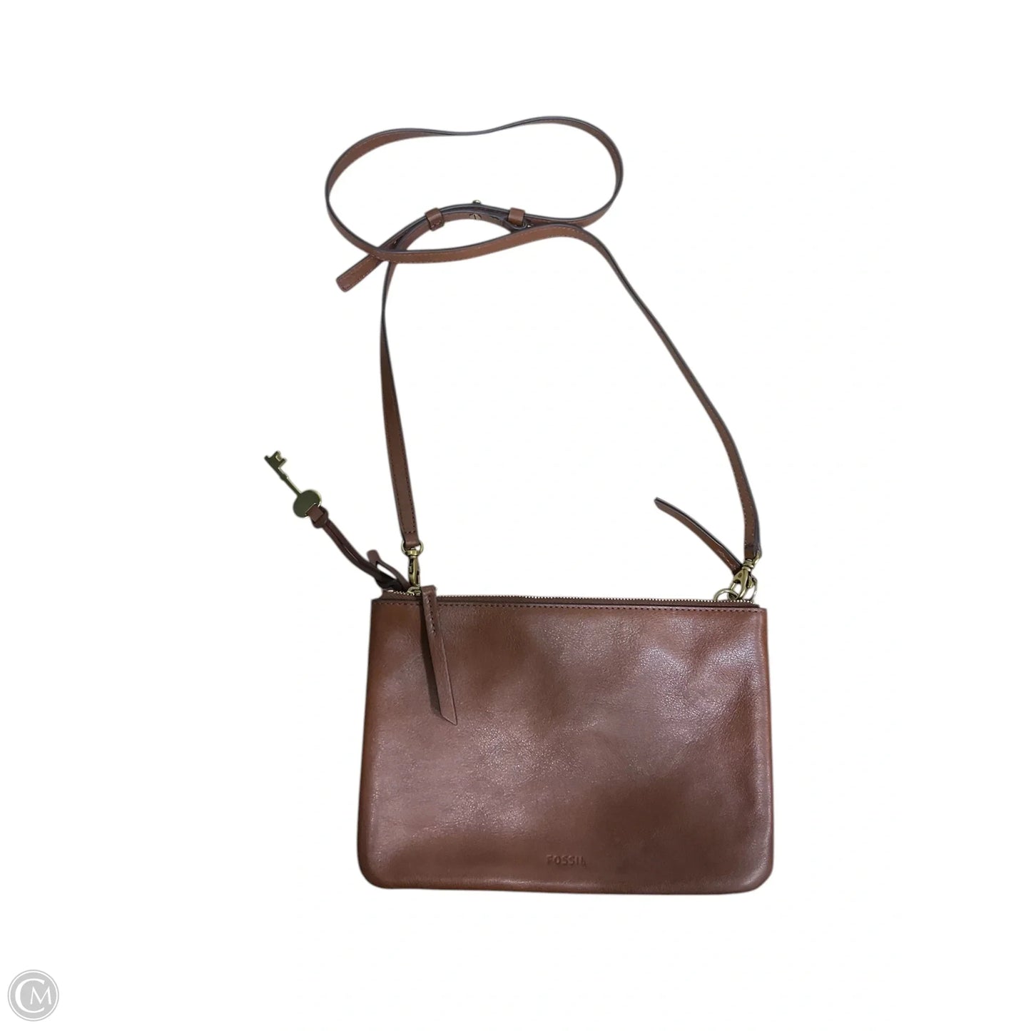 Crossbody Leather By Fossil, Size: Medium