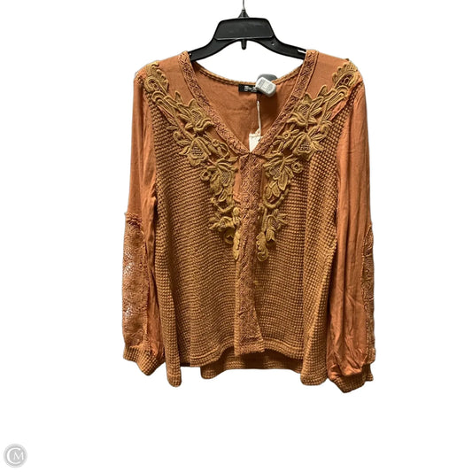 Top Long Sleeve By Miss Me In Orange, Size: L