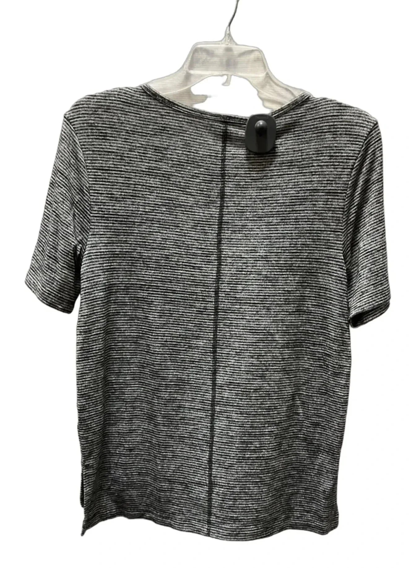 Top Short Sleeve By Banana Republic In Black & Grey, Size: S
