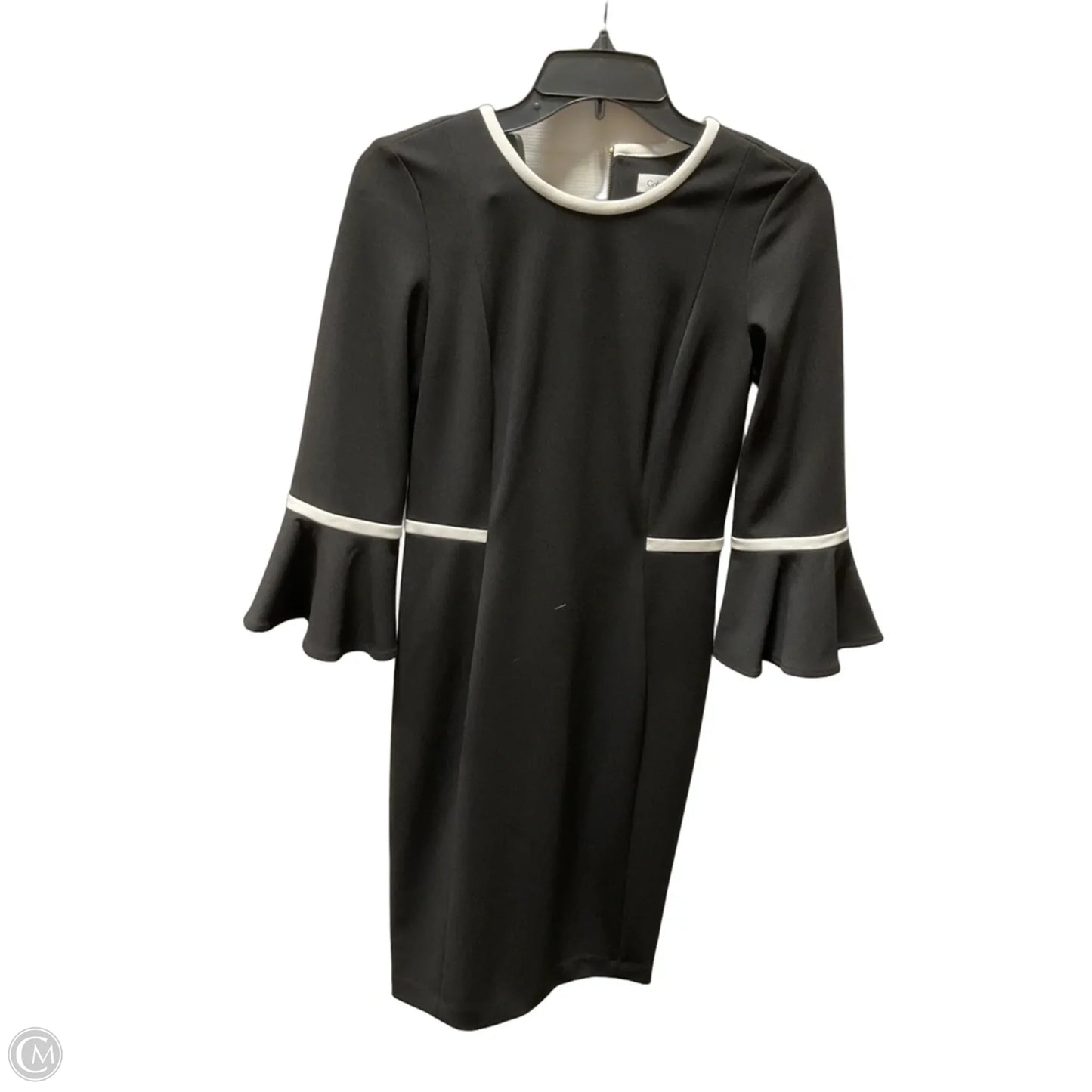 Dress Casual Midi By Calvin Klein In Black & White, Size: 2