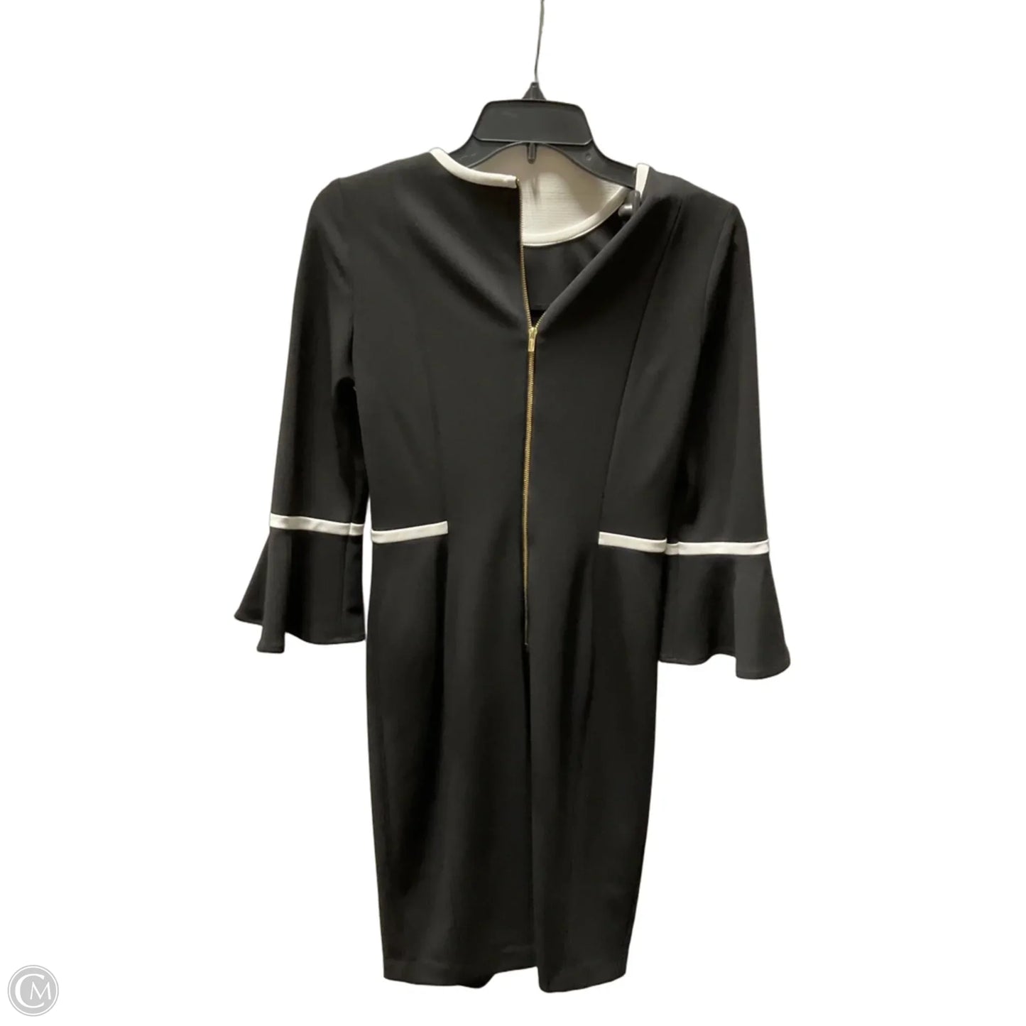 Dress Casual Midi By Calvin Klein In Black & White, Size: 2