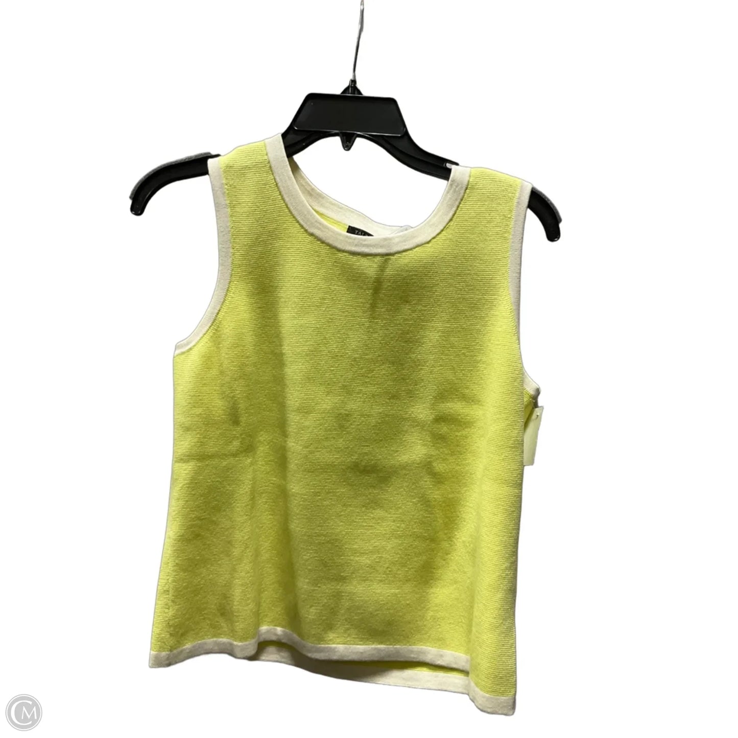 Top Sleeveless By Talbots In White & Yellow, Size: S
