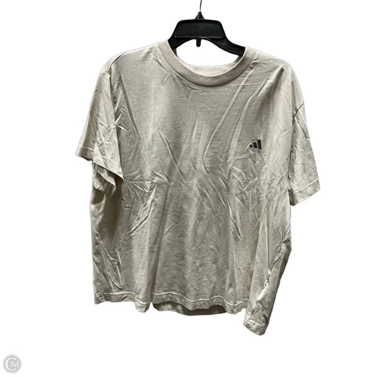 Athletic Top Short Sleeve By Adidas In Beige, Size: 2x