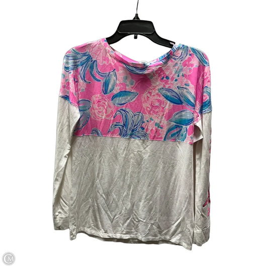 Top Long Sleeve Designer By Lilly Pulitzer In Pink & White, Size: Xxs
