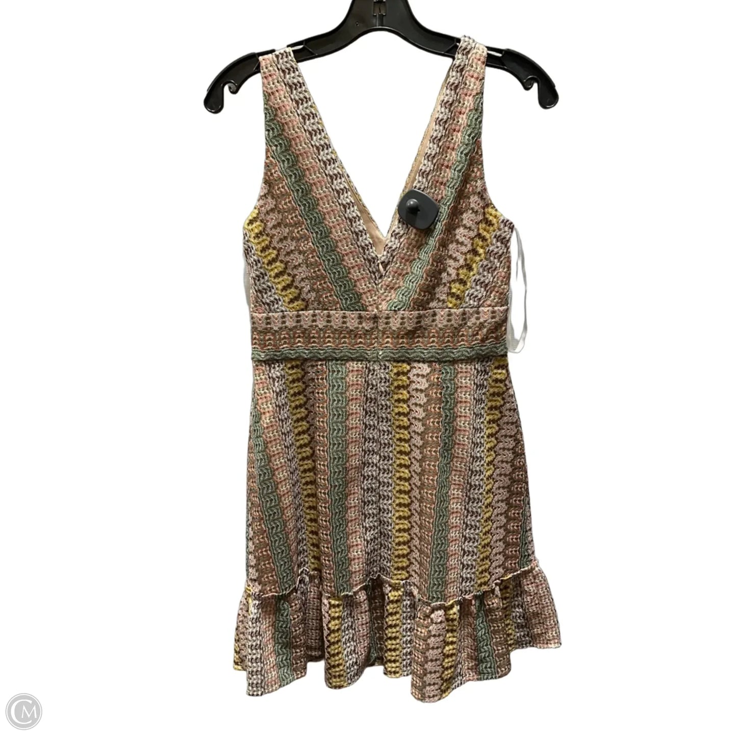 Dress Casual Midi By Donna Morgan In Green & Yellow, Size: 6