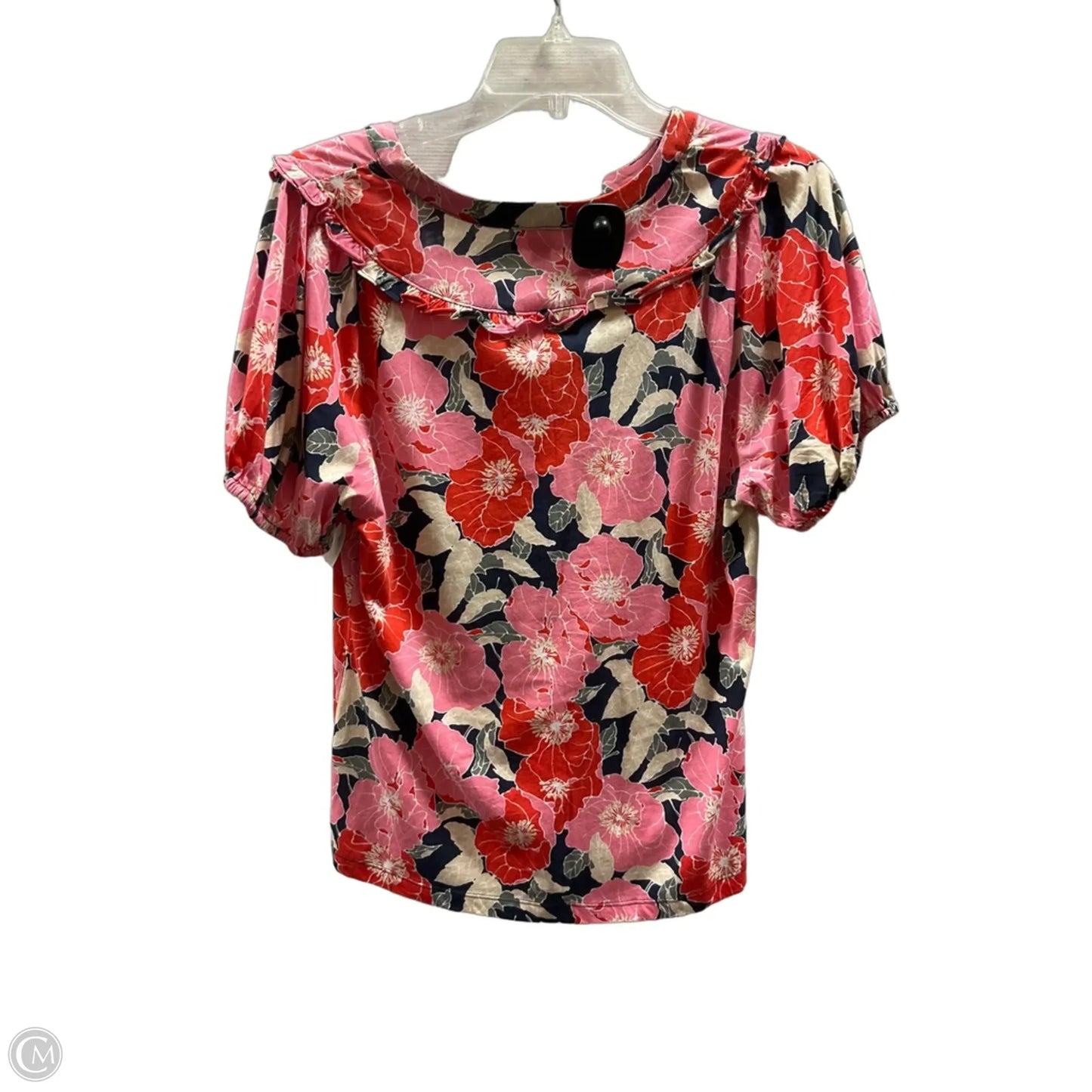 Top Short Sleeve By Loft In Floral Print, Size: M