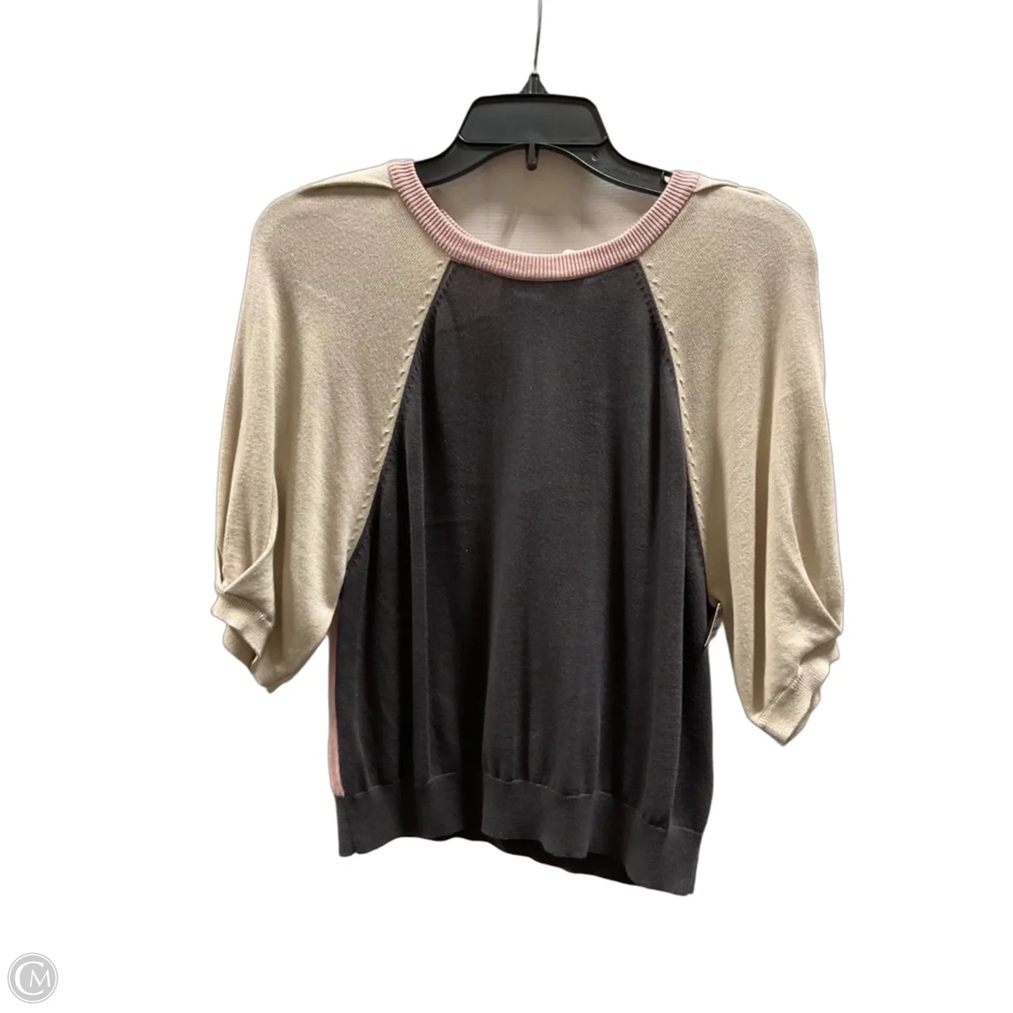 Top Short Sleeve By Monrow In Grey & Pink, Size: M