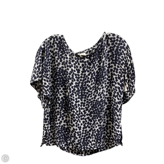 Top Short Sleeve By Loft In Blue & White, Size: S