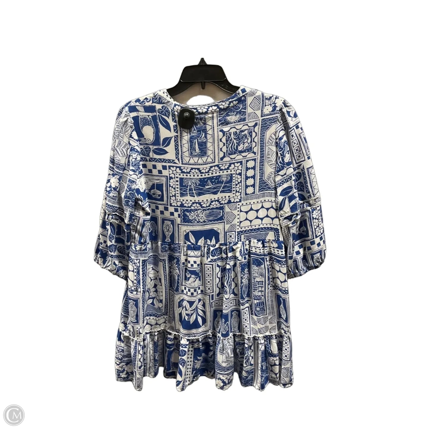 Top 3/4 Sleeve By Grace + Karma In Blue, Size: L