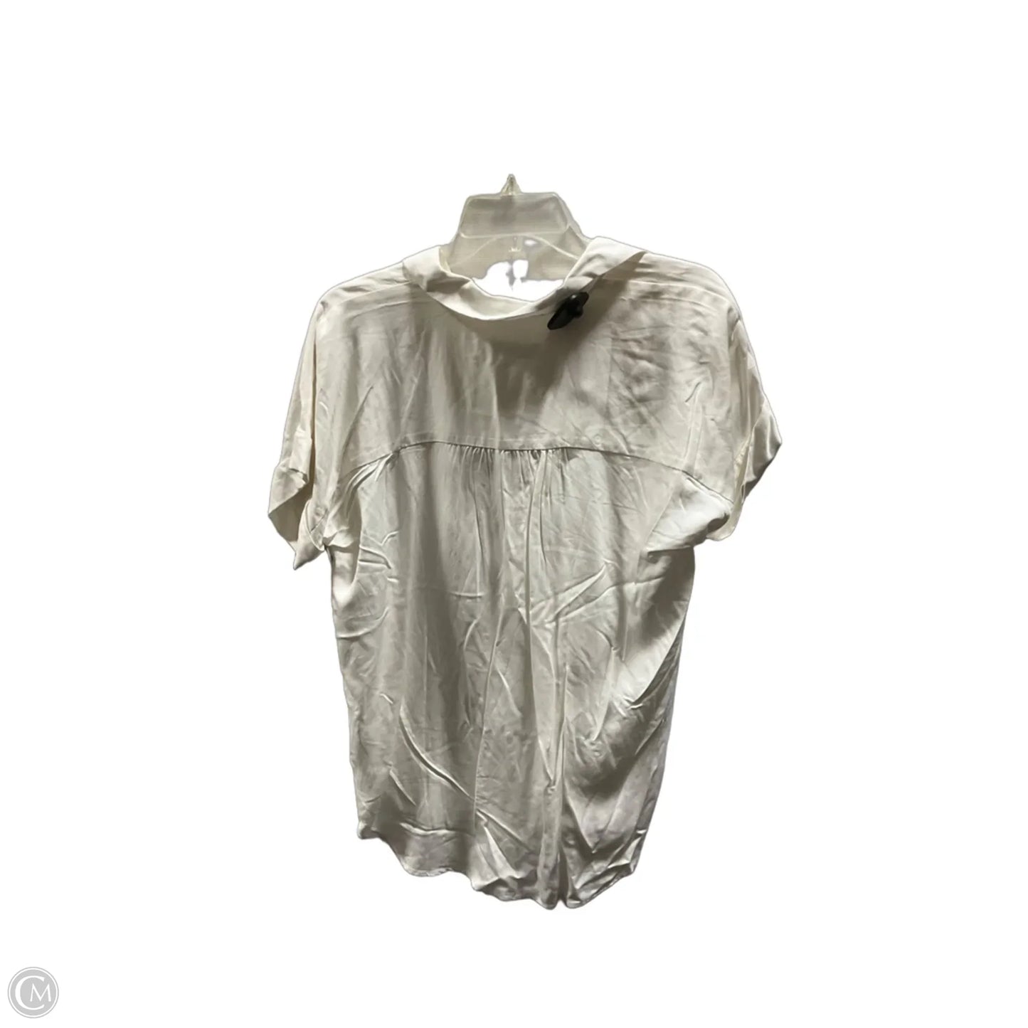 Blouse Short Sleeve By Loft In Cream, Size: M
