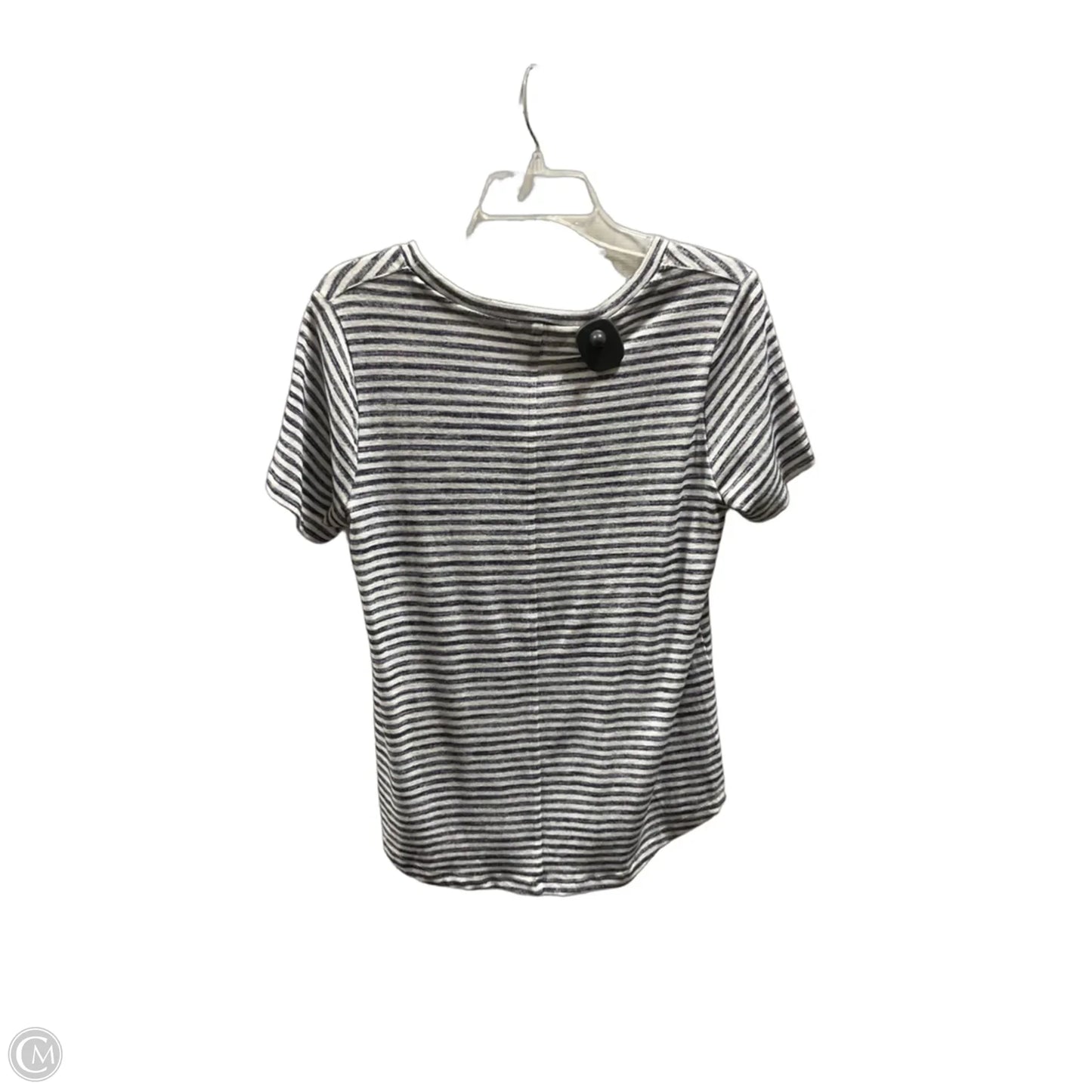 Top Short Sleeve By Liverpool In Striped Pattern, Size: M