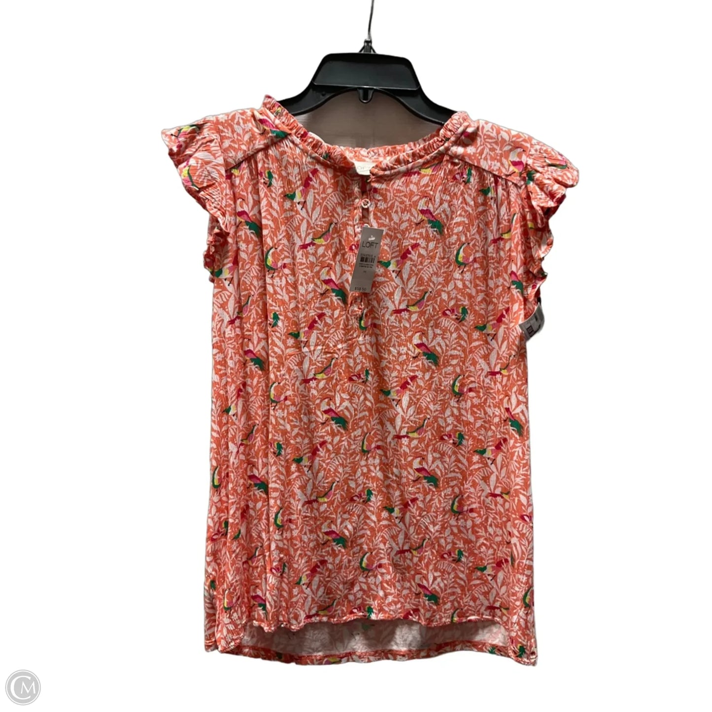 Top Short Sleeve By Loft In Orange, Size: M