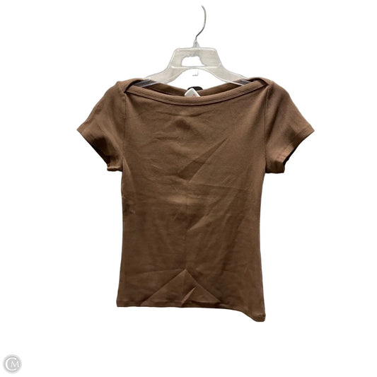 Top Short Sleeve By Loft In Brown, Size: M