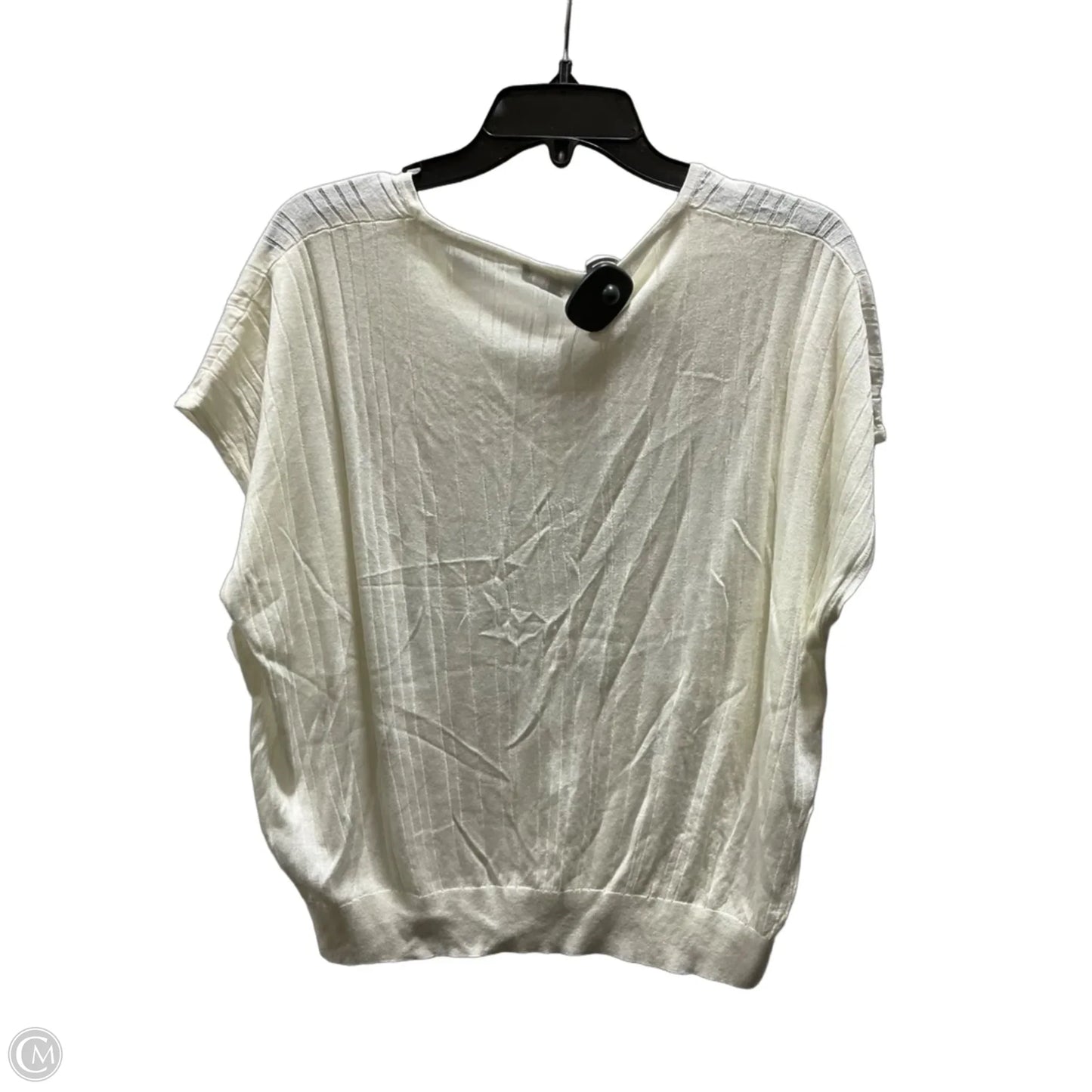 Top Short Sleeve By Adrianna Papell In Cream, Size: M