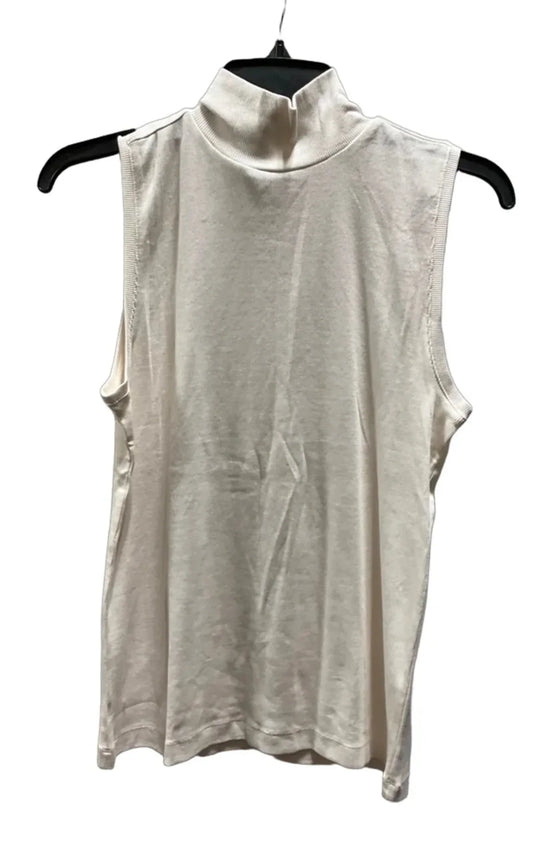 Top Sleeveless By Loft In Cream, Size: L