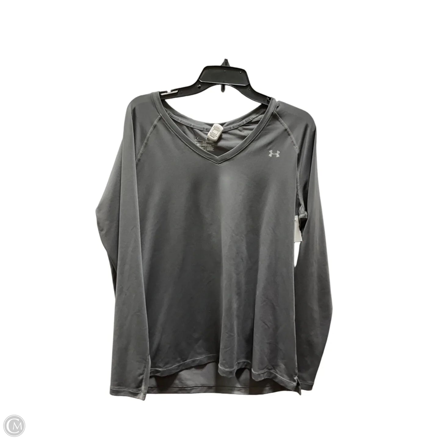 Athletic Top Long Sleeve Crewneck By Under Armour In Grey, Size: Xl