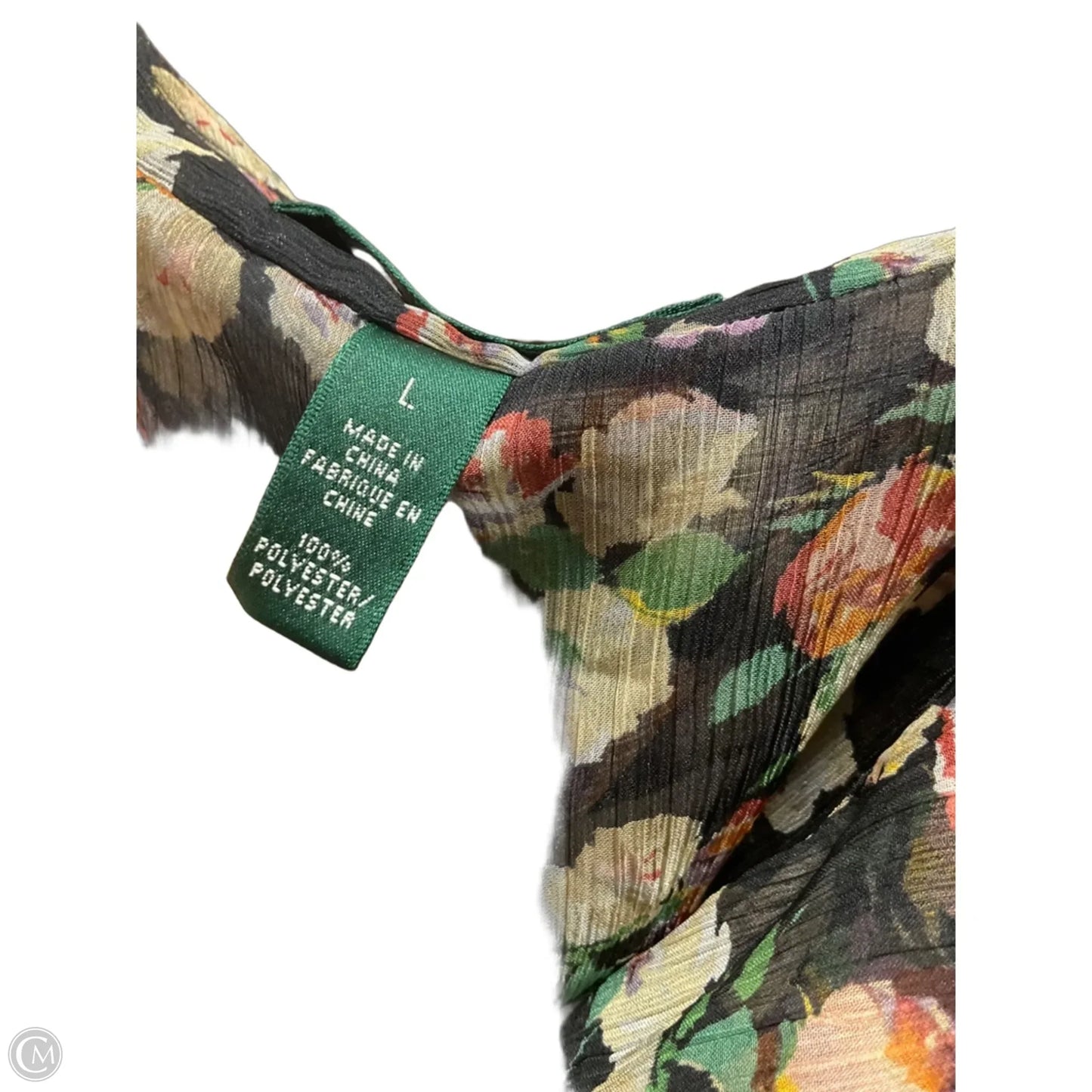 Top Long Sleeve By Ralph Lauren In Floral Print, Size: L