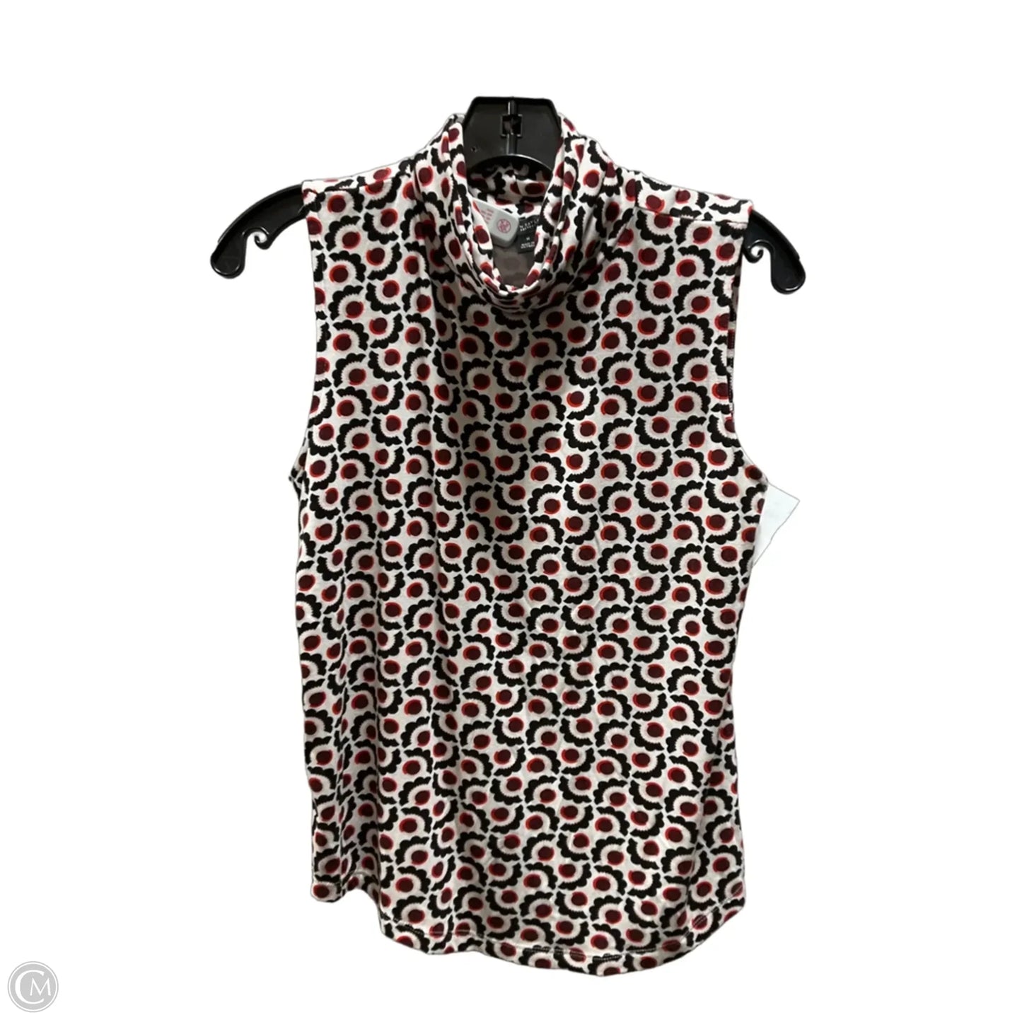 Top Sleeveless By Ann Taylor In Black & Red, Size: M