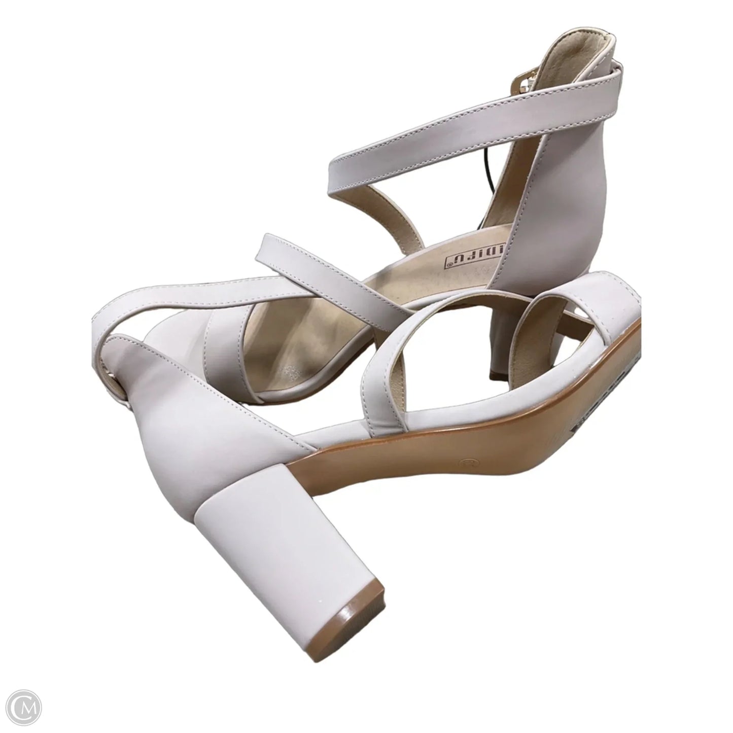 Sandals Heels Block By Cmf In Beige, Size: 8.5
