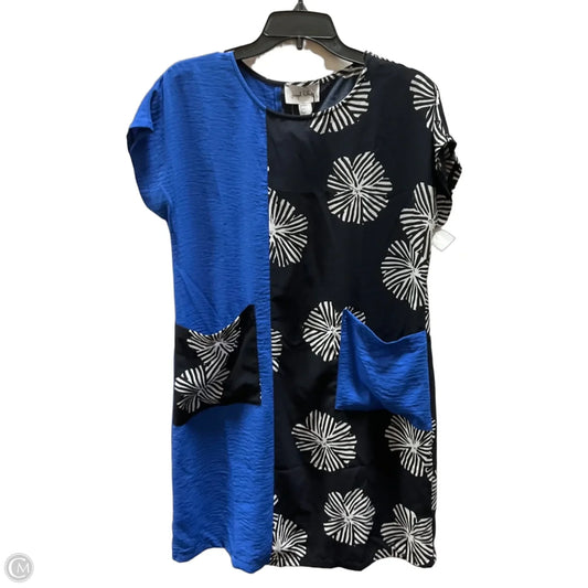 Dress Casual Midi By Joseph Ribkoff In Black & Blue, Size: 4