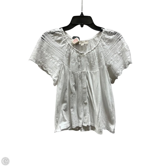 Top Short Sleeve By Loft In White, Size: M