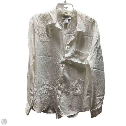 Blouse Long Sleeve By Calypso St Barth In Cream, Size: L