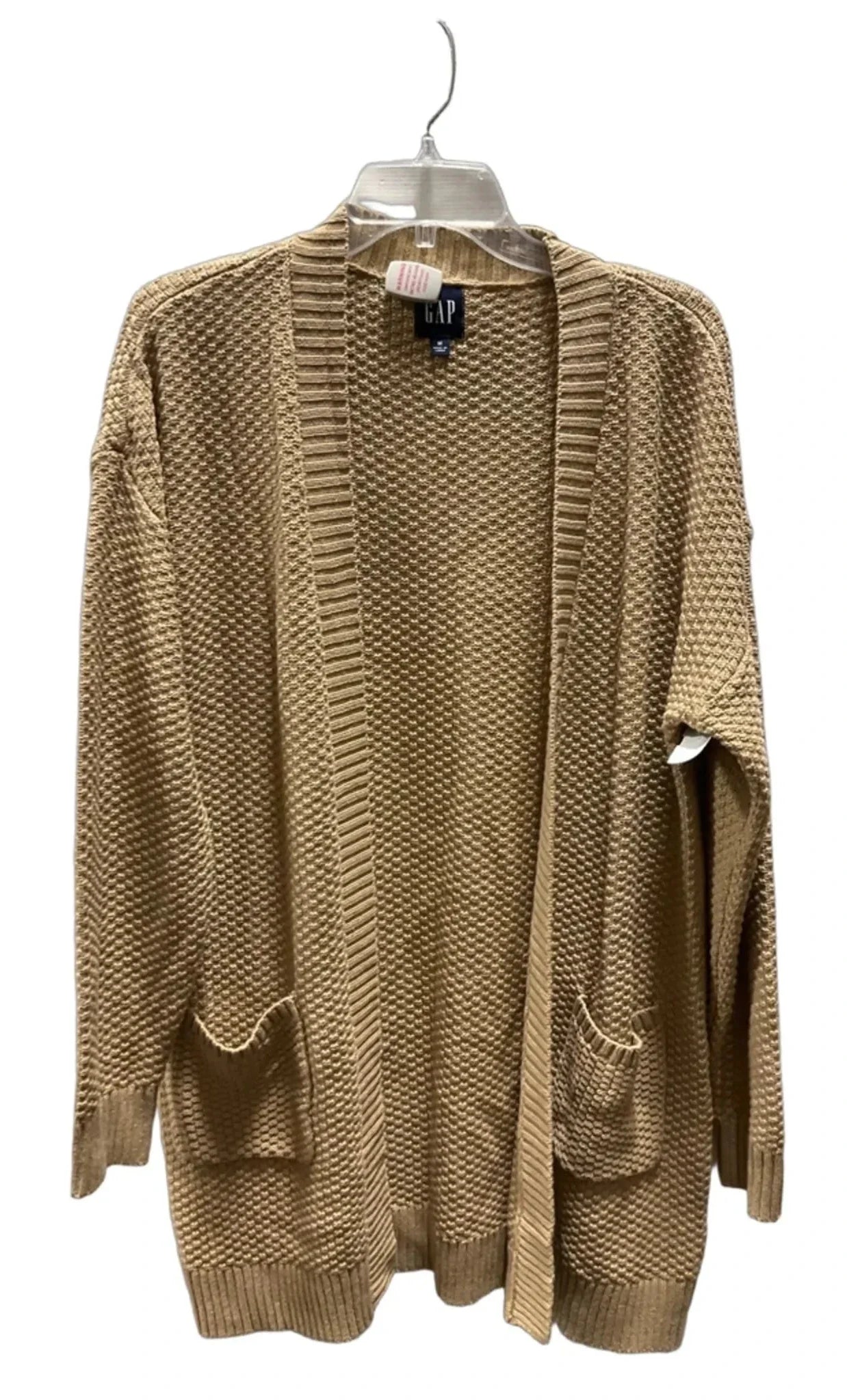Sweater Cardigan By Gap In Tan, Size: M