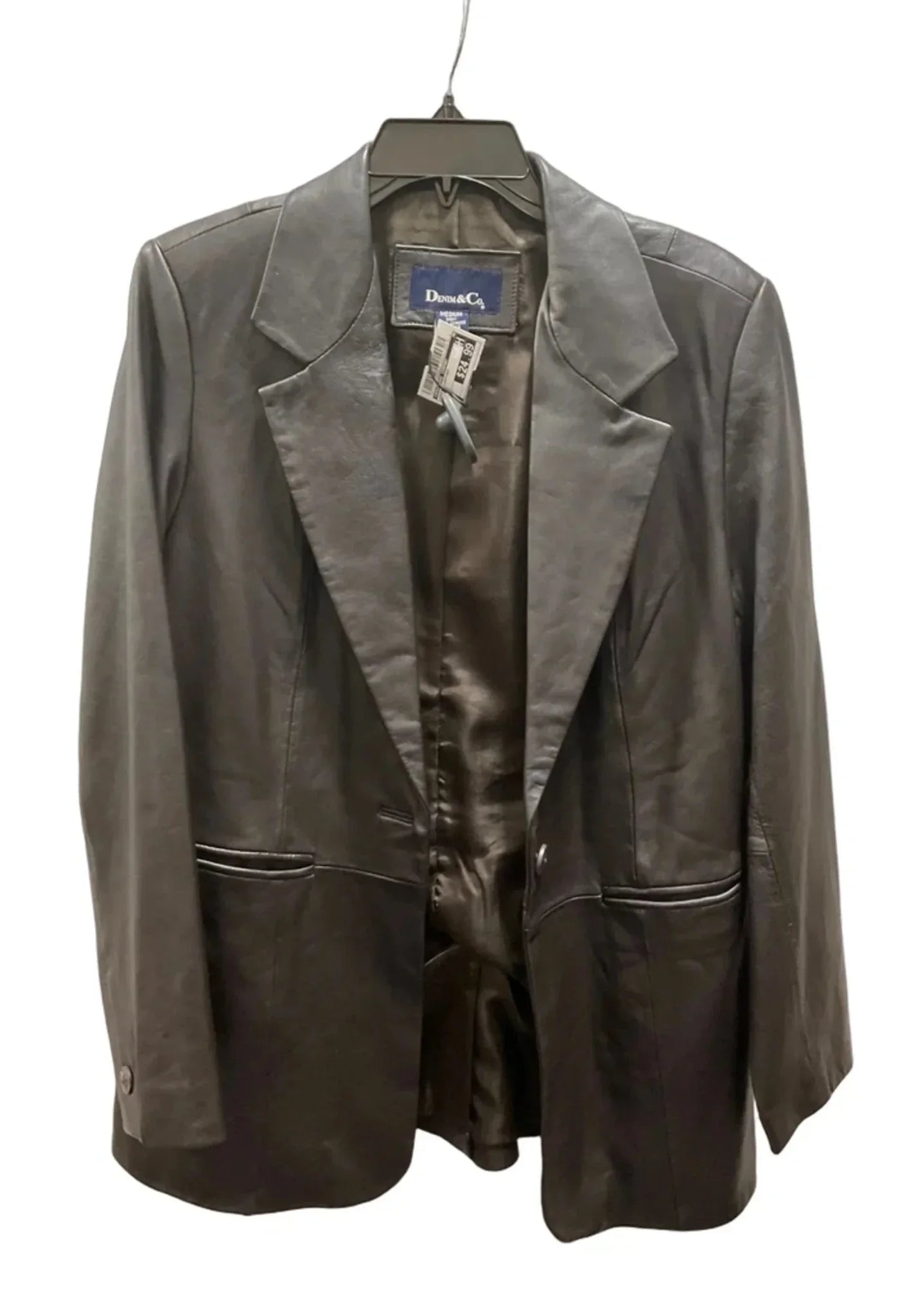 Jacket Leather By Denim And Company In Brown, Size: M