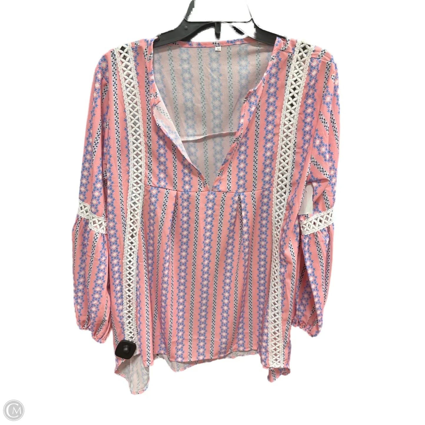 Top Long Sleeve By Clothes Mentor In Blue & Pink, Size: M