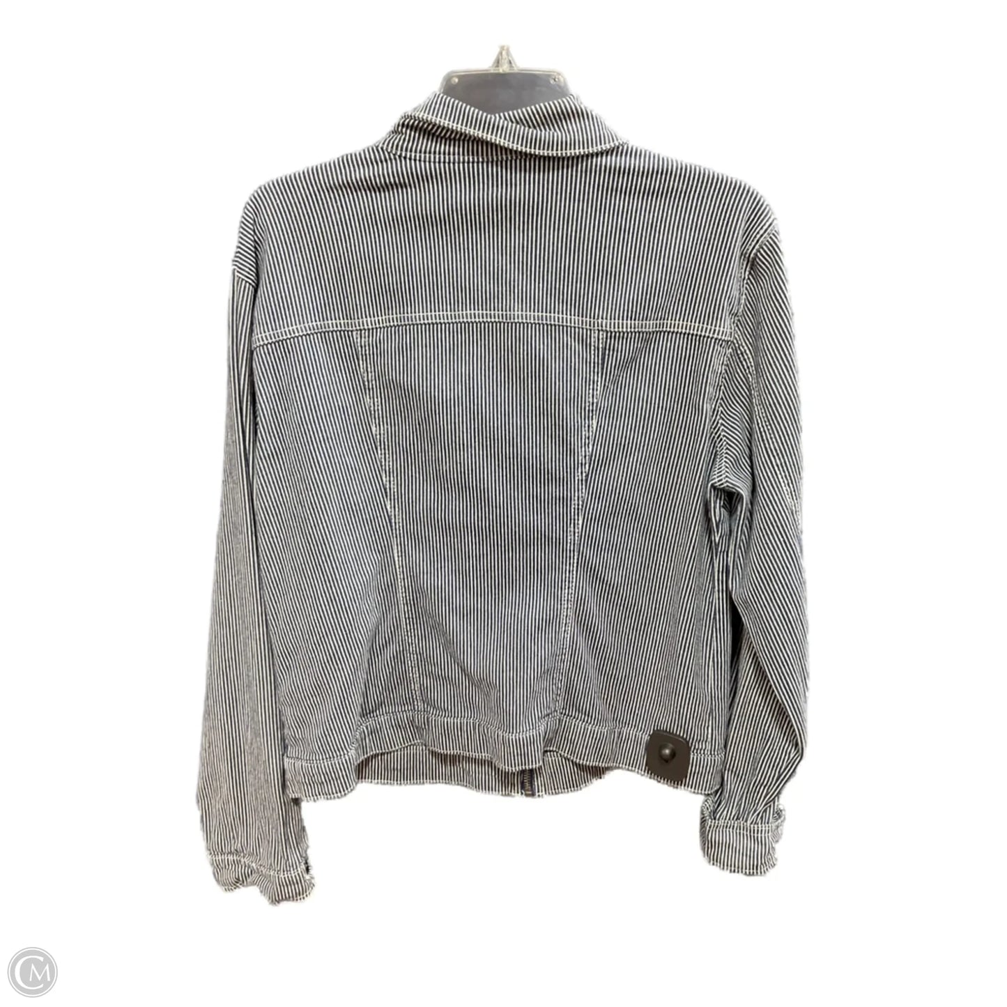 Jacket Denim By Norma Kamali In Blue & White, Size: Xxl